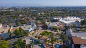 Aerial view of the downtown area of Ranacho Cucamonga