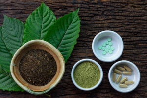 Kratom leaves with other substances